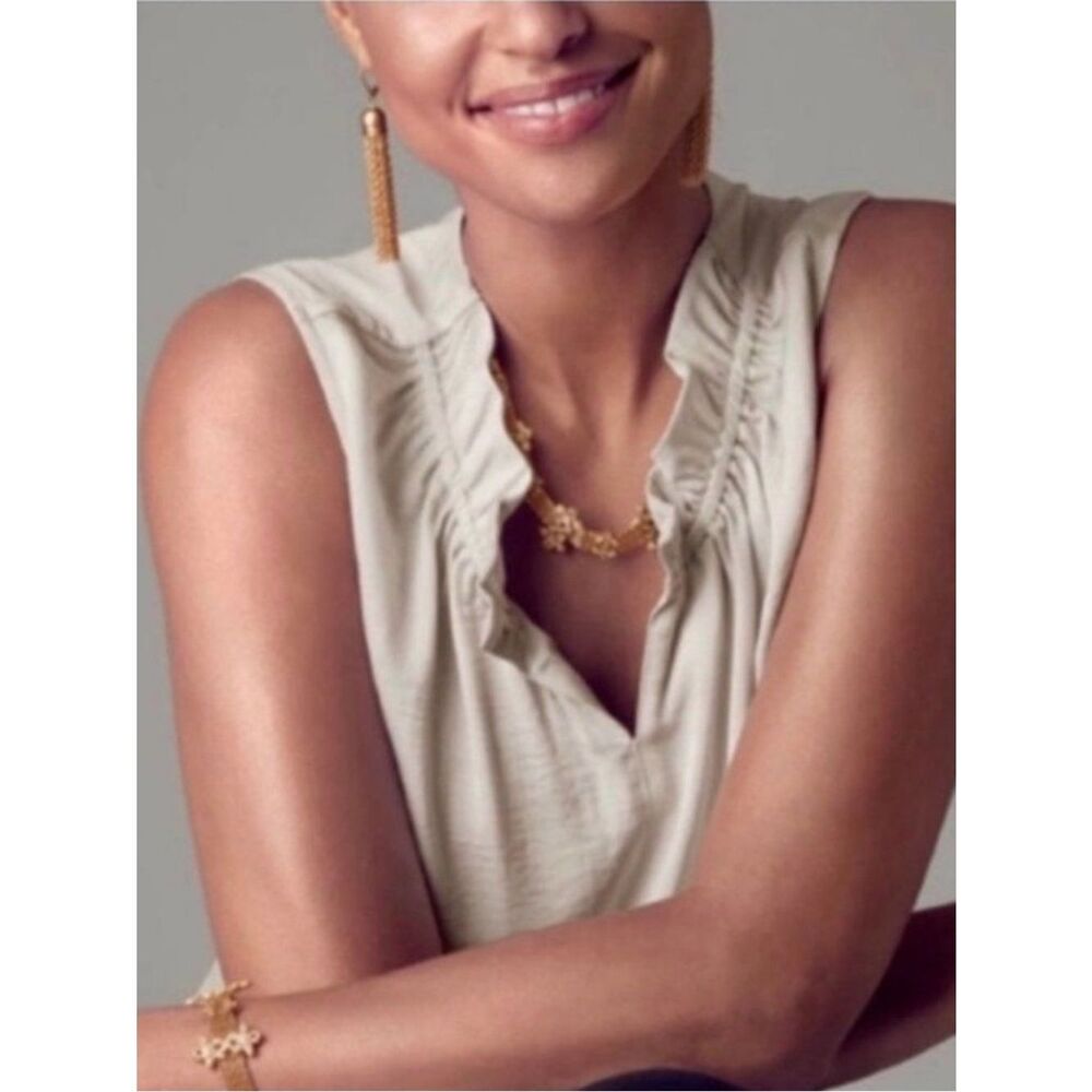 CAbi Last Dance Sleeveless Blouse Champagne Small - Picture 8 of 8